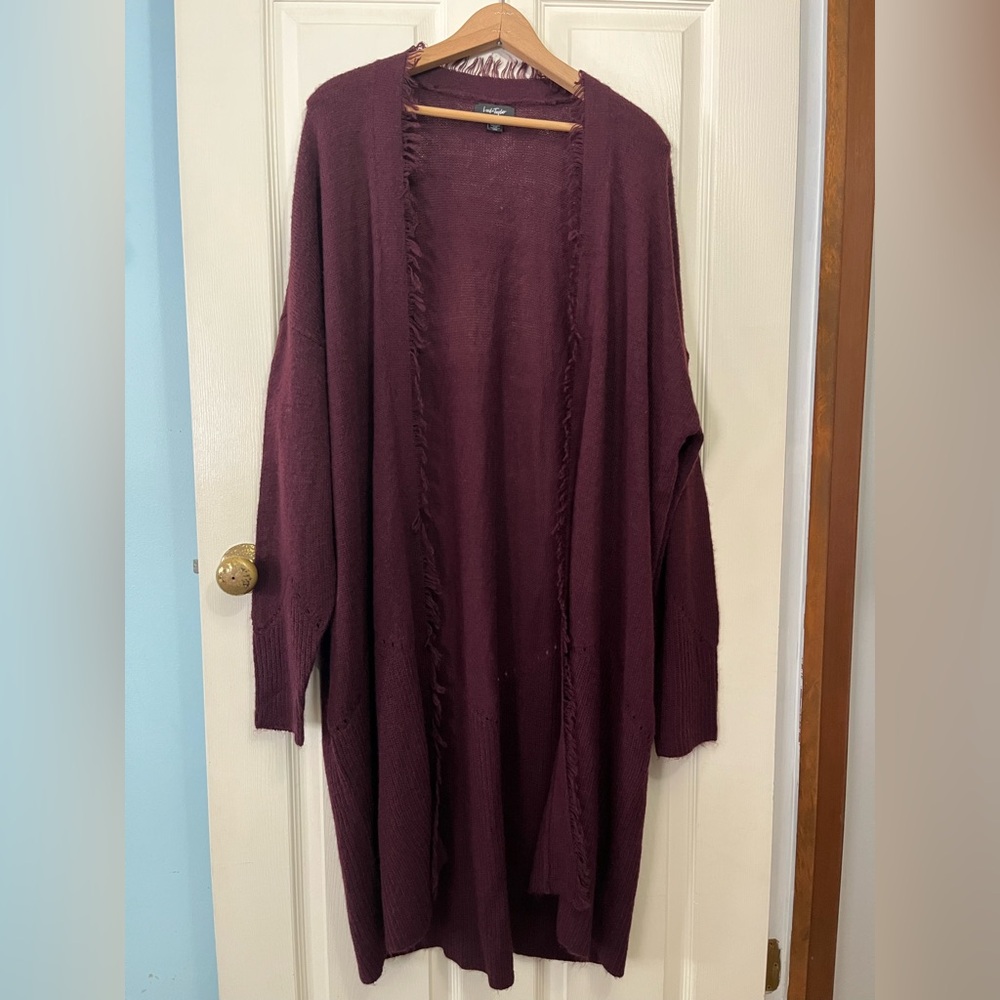 Lord & Taylor Long Purple Cardigan Size L